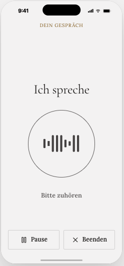 Emil spricht die Begrüßung — Sprechblasen-Animation